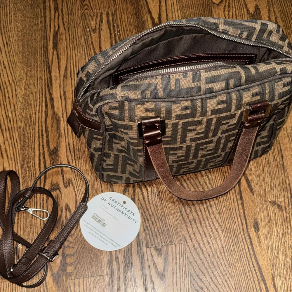 Fendi Zucca Boston Bag Authentic